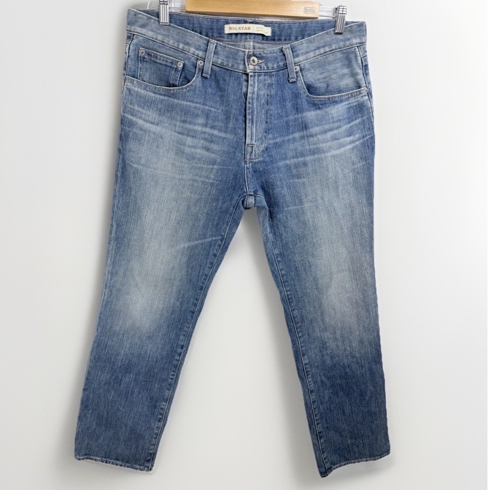 Big Star Union Straight Leg Jeans Mens 34S Blue Excellent Medium Wash Regular